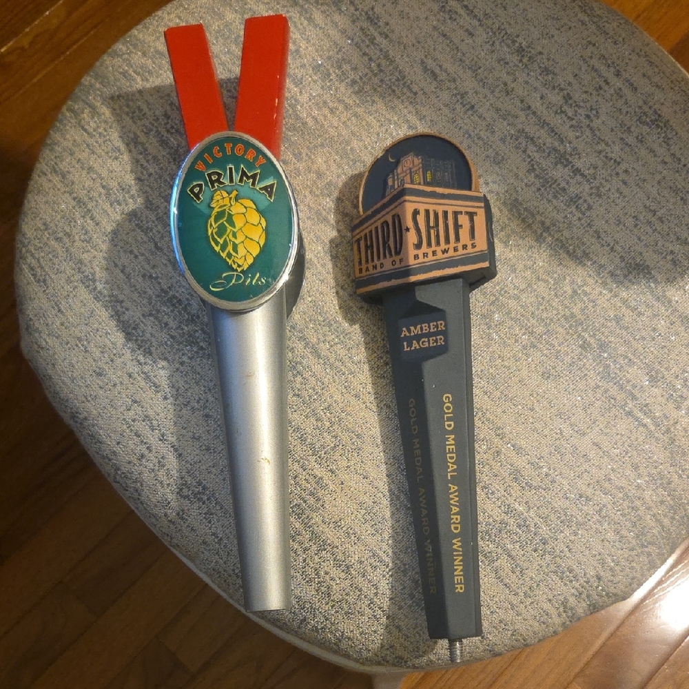Victory Prima Pils and Third Shift Tap Handles